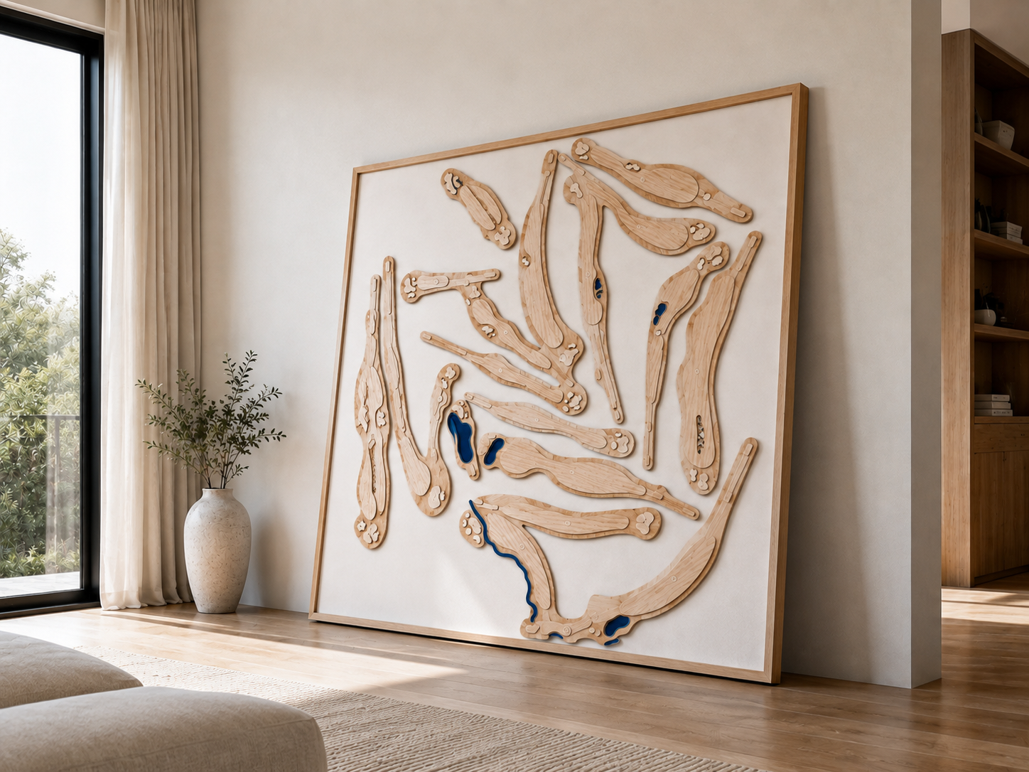 Artwork showing all eighteen holes of a golf course
