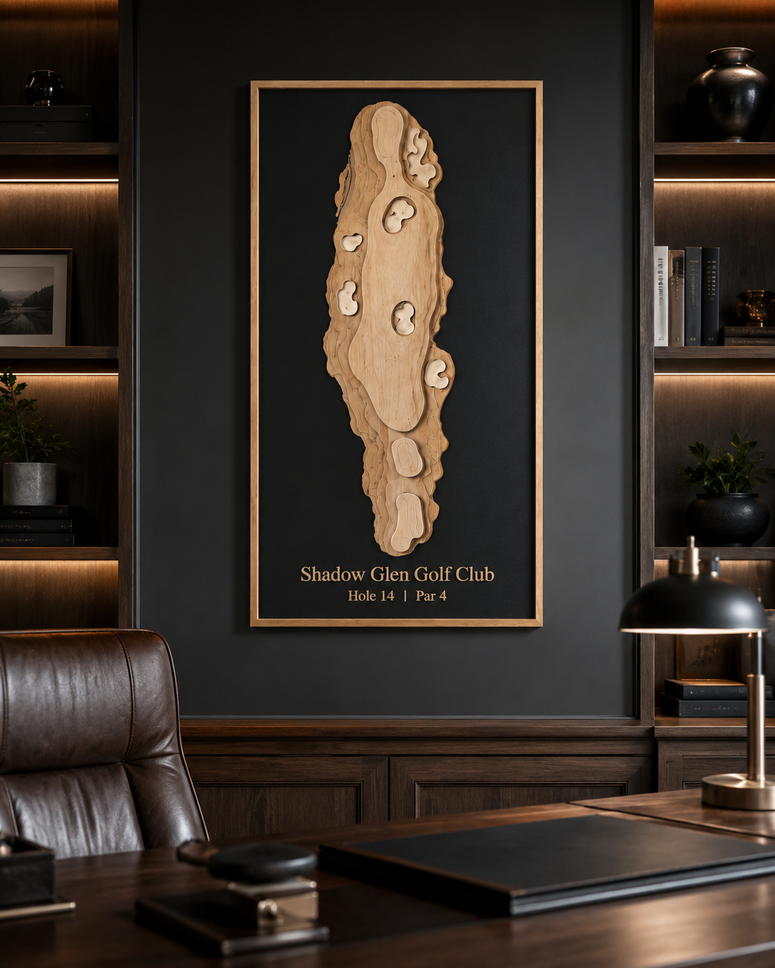 Shadow Glen Golf Club layered wood artwork